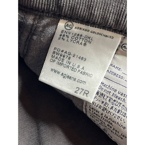 AG‎ Adriano Goldschmied The Stevie Slim Straight Corduroy Brown Pants Size 27 - Picture 5 of 9